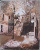 Paris - Stairs In Montmartre - Oil On Canvas